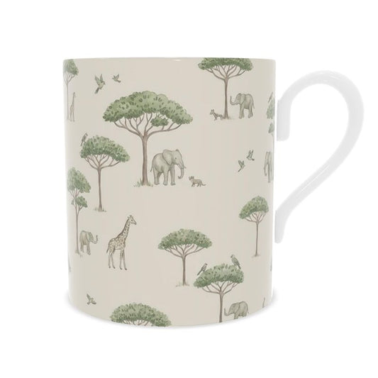 Wild Savannah Fine Bone China Mug - Elegant Safari Wildlife Design