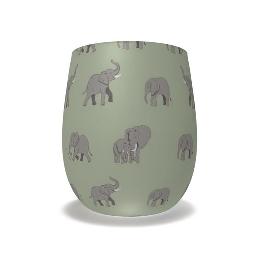 Savannah Elephant Crystal Water Glass - Elegant Drinkware for Wildlife Lovers