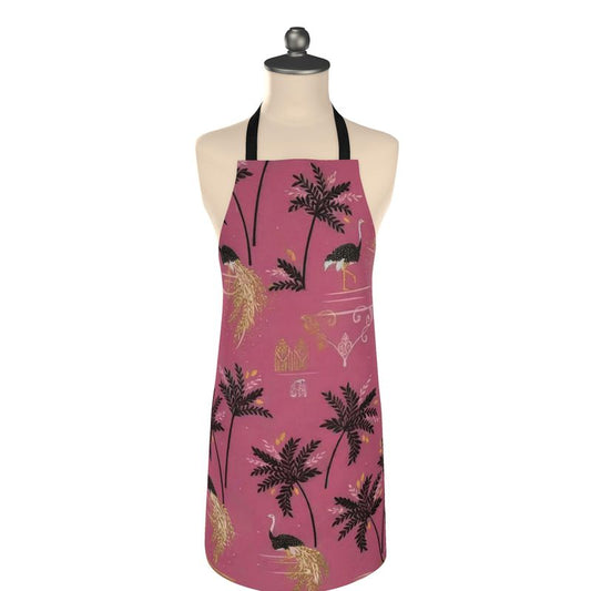 Chic Ostrich Pink Apron - Stylish Cooking & Baking Accessory