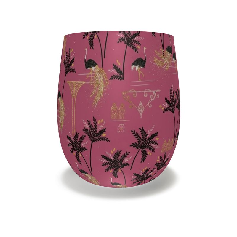 Pink Ostrich Crystal Water Glass - Chic & Stylish Beverage Glass