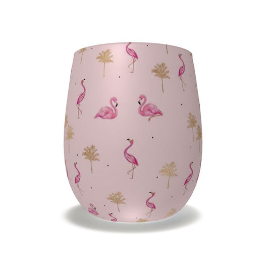 Vibrant Pink Flamingo Crystal Glass - Perfect for Water & Cocktails
