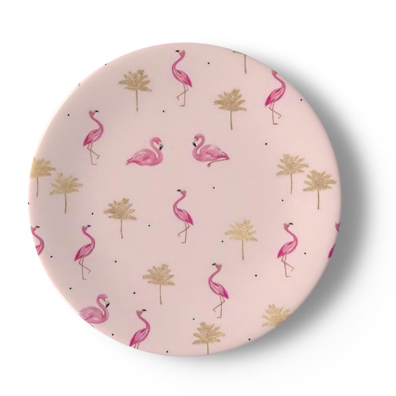 Pink Flamingo Bone China Plate - Decorative Dinnerware
