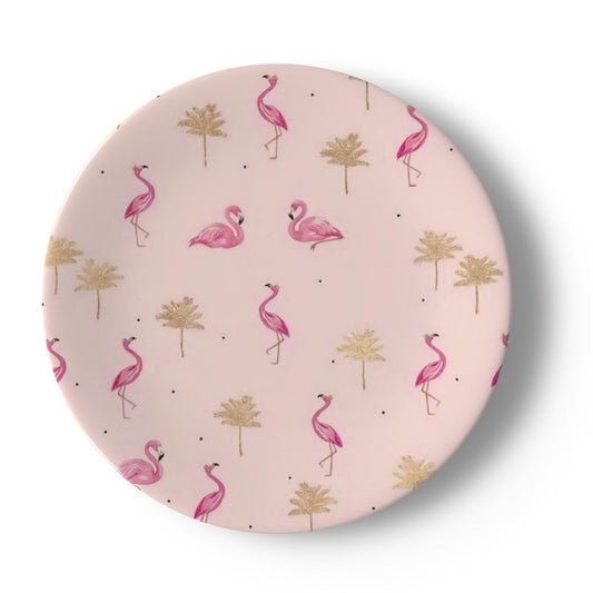 Pink Flamingo Bone China Plate - Decorative Dinnerware