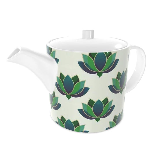 Luxury Lotus Flower Bone China Tea Pot | Elegant Floral Design
