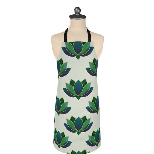 Luxury Lotus Flower Artisan Apron - Stylish & Elegant Kitchen Wear