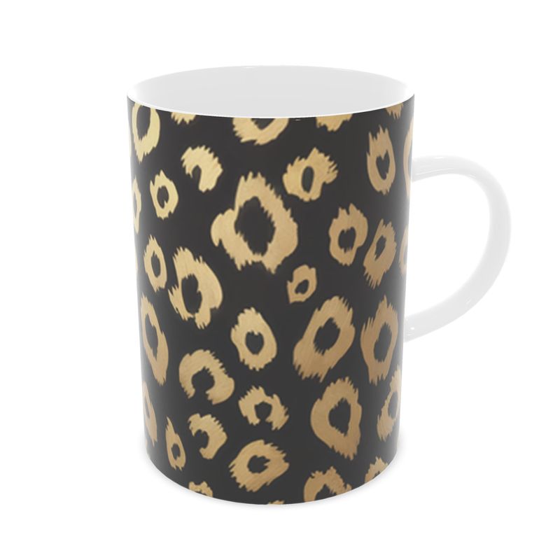 Designer Leopard Print Fine Bone China Mug - Stylish Home Decor