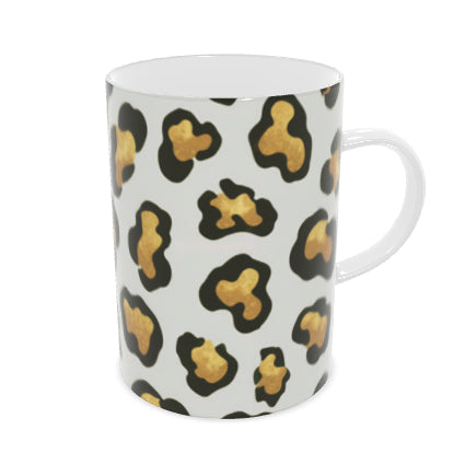 Exquisite Fine Bone China Mug with Leopard Pattern