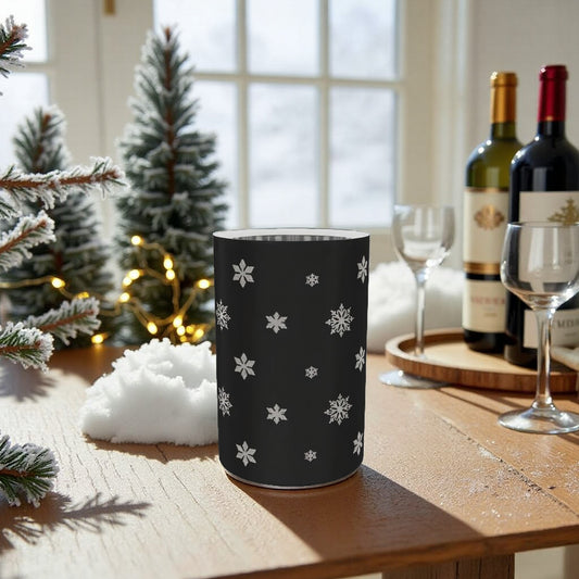 Black Snowflake Christmas Wine Cooler - Luxury Holiday Entertaining