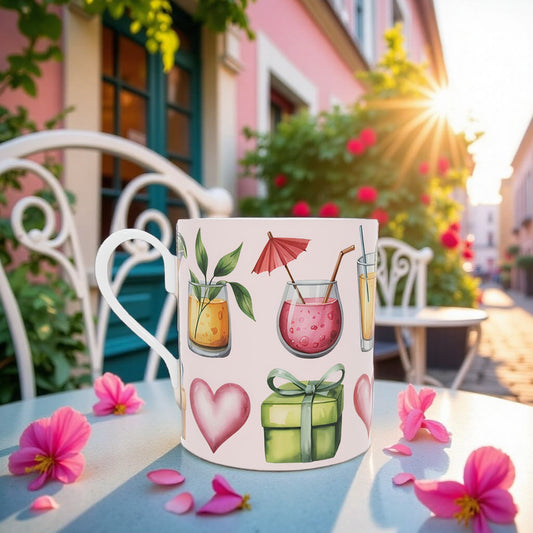 Chic Girls Night In Cocktails Mug - Elegant Bone China Cup