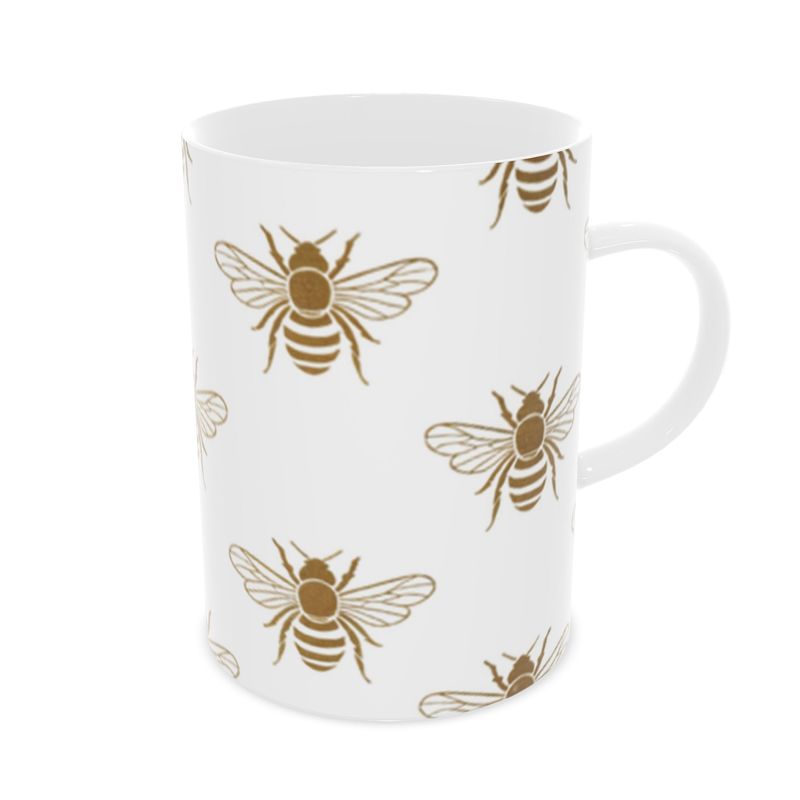 Gold Bee Fine Bone China Mug - Luxury Tea Cup with Elegant Design