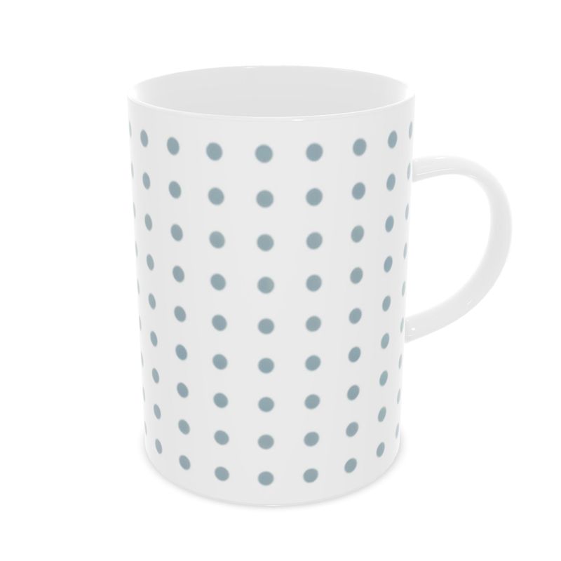 Cute Blue Polka Dots Cup - Elegant Fine Bone China Drinkware