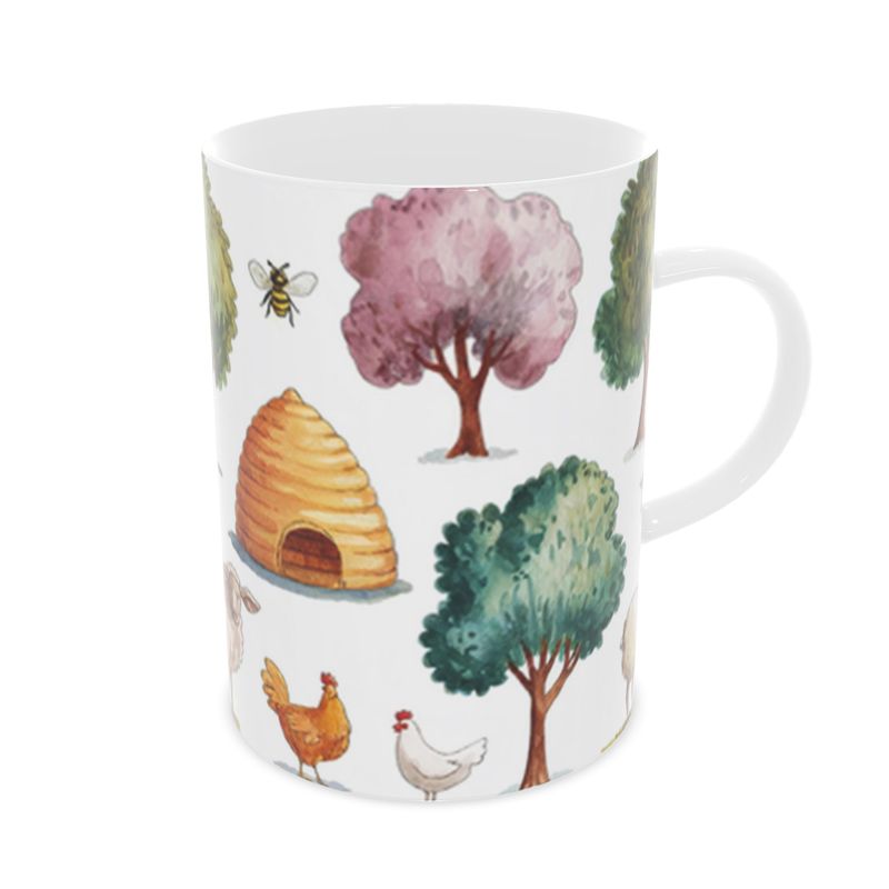 Country Garden Floral Bone China Mug - Handcrafted Tea Cup for Garden Lovers