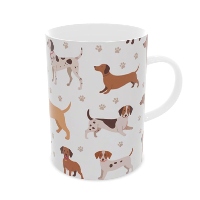 Adorable Playtime Dogs Fine Bone China Mug - Dog Lover Gift