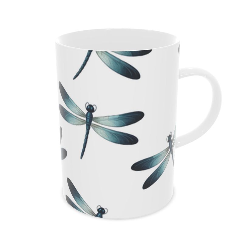 Delicate Dragonfly Print Tea Cup in Fine Bone China