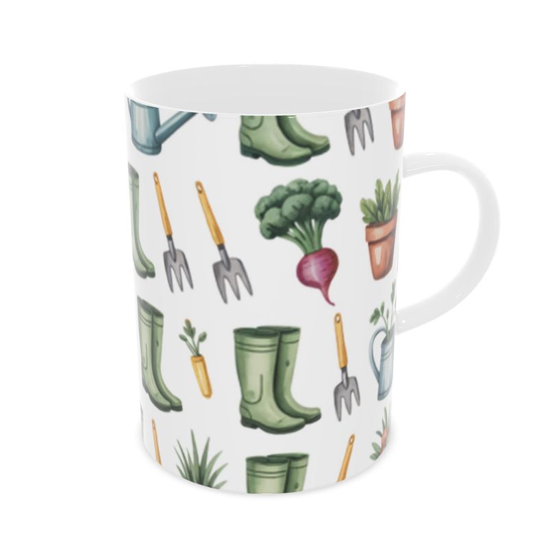 Elegant Gardener's Bone China Mug - Gift for Garden Lovers