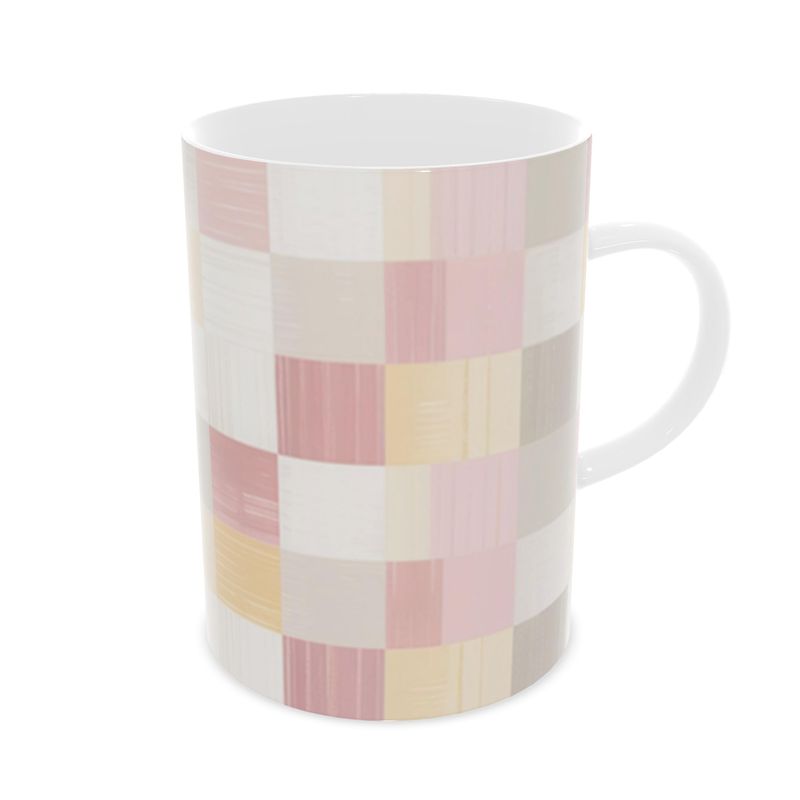 Pink Patchwork Fine Bone China Mug - Designer Mug