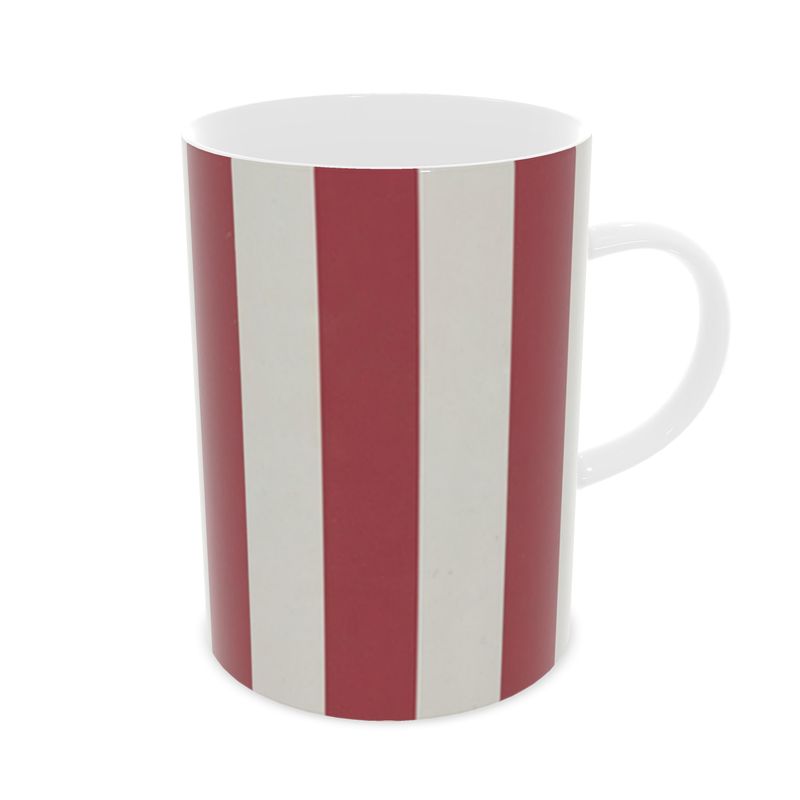 Elegant Red Stripes Fine Bone China Mug