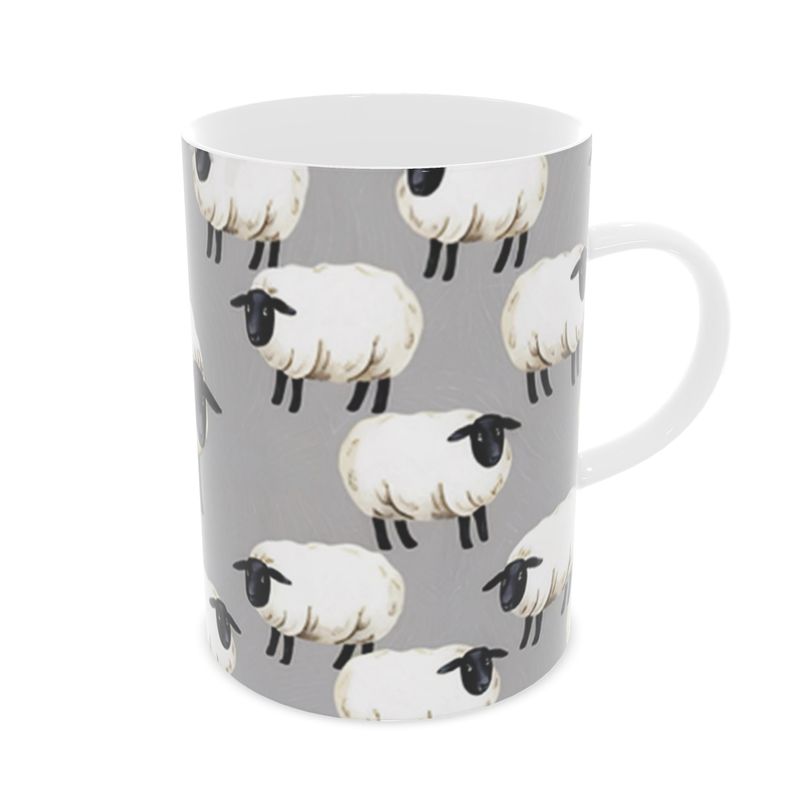 Adorable Sheep Design Mug - Fine Bone China Drinkware