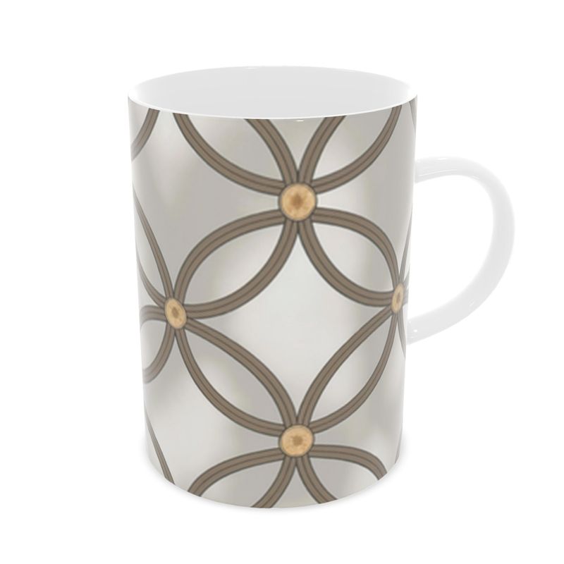Elegant Monaco Taupe Fine Bone China Designer Mug