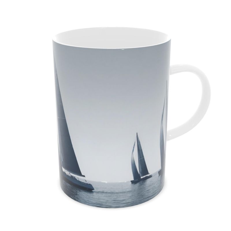 Ocean Adventure Mug - Sailing Yachts Design on Fine Bone China