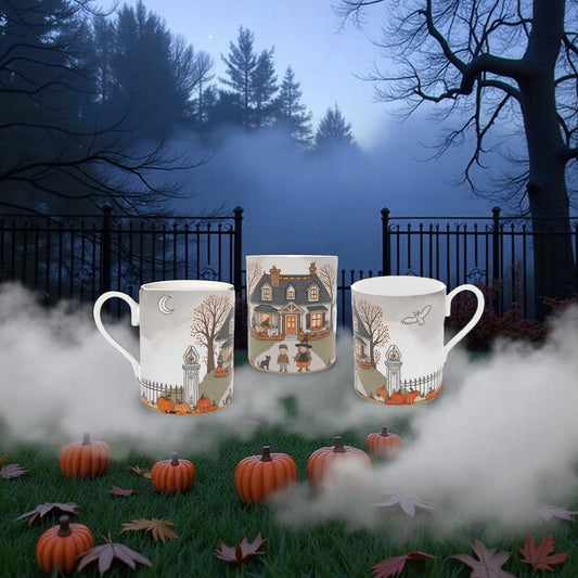 Vintage-Inspired Bone China Mug for Trick or Treat Halloween