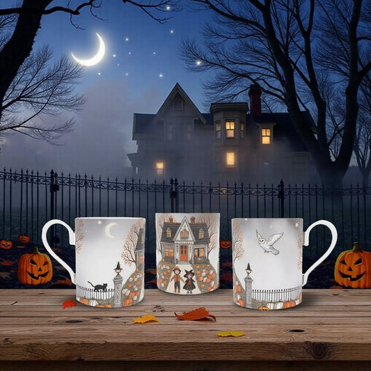 Cute Trick or Treat Bone China Mug - Perfect for Halloween